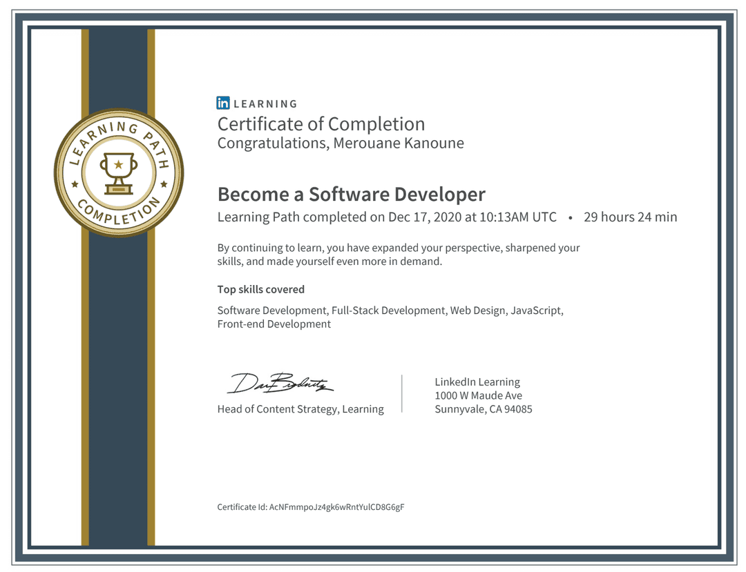 Become a Software Developer - Linkedin learning