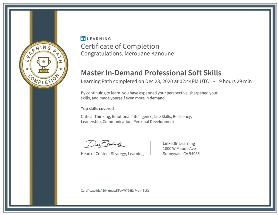 Master In Demand Professional Soft Skills - Linkedin learning